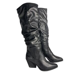 Zodiac Women’s Riau Faux Leather‎ Slouchy Knee Black Boots Sz 10M